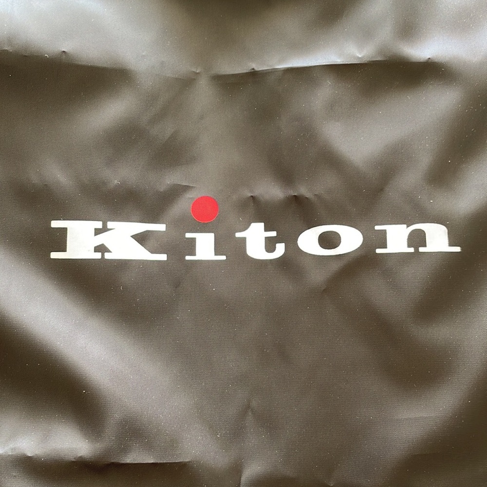 Kiton Black Nylon Drawstring Backpack - image 2